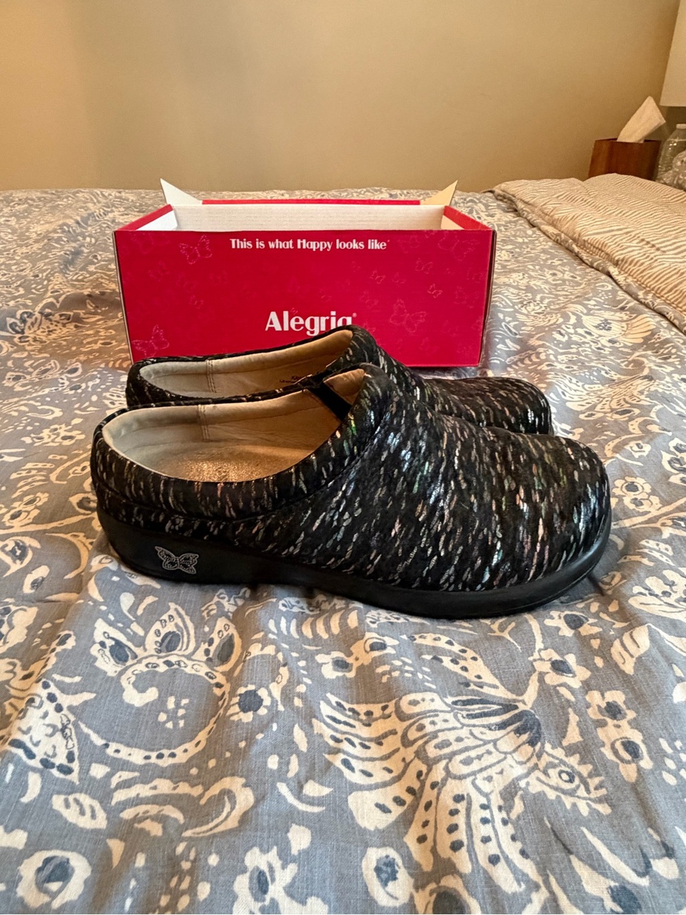 Alegria Women’s Black Multi-Accent Slip-On Sneaker Clog